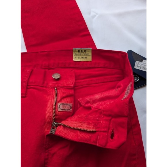 NWT Ralph Lauren RL Skinny Jeans Women Red W26 Cotton Blend Mid Rise - Picture 9 of 15